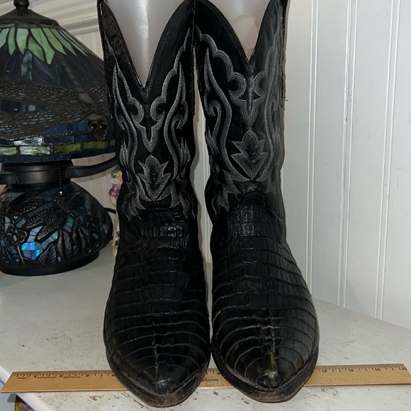 Rodeo black crocodile cowboy western boots size 12 - Picture 2 of 11